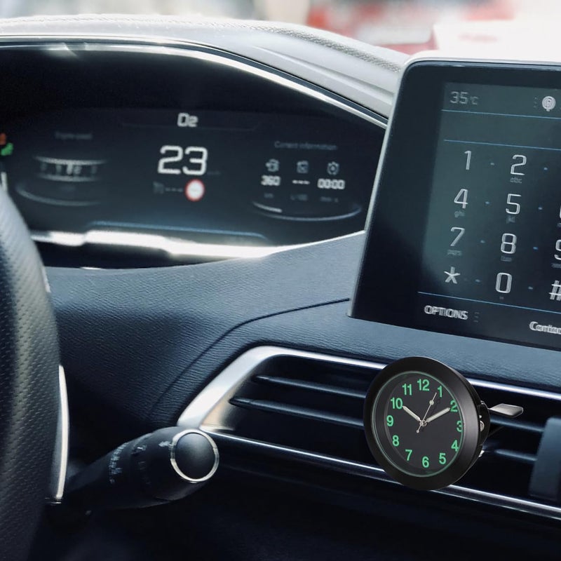 UKCOCO Small Dash Clock - Luminous Stick on Clock for Car Dashboard, Universal Automobile QuartzClock for Auto Interior Decoration (Black) - Image 3
